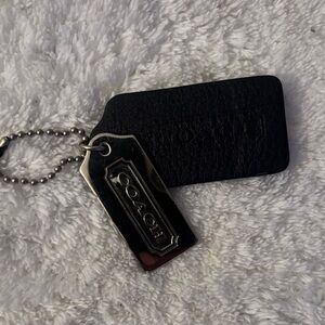 Coach Black Leather and Silver Key Holder
